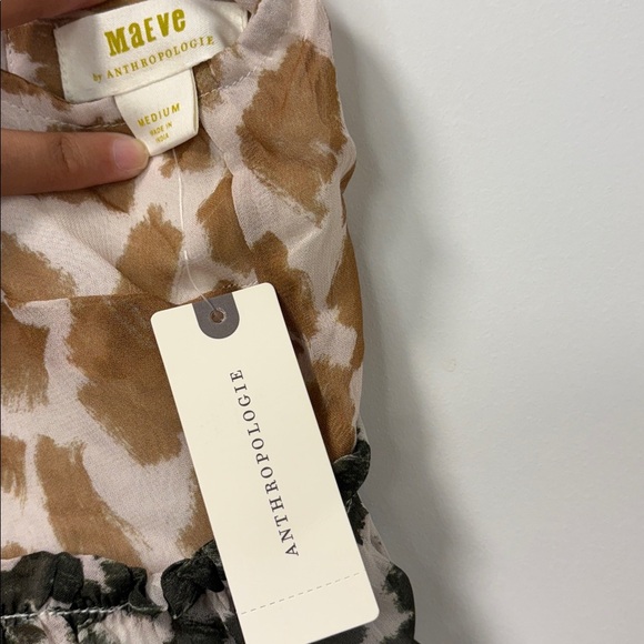 Anthropologie Maeve M NWT Keyhole Halter Maxi dress Tiered Medium 180$ Bohemian. - Picture 3 of 5